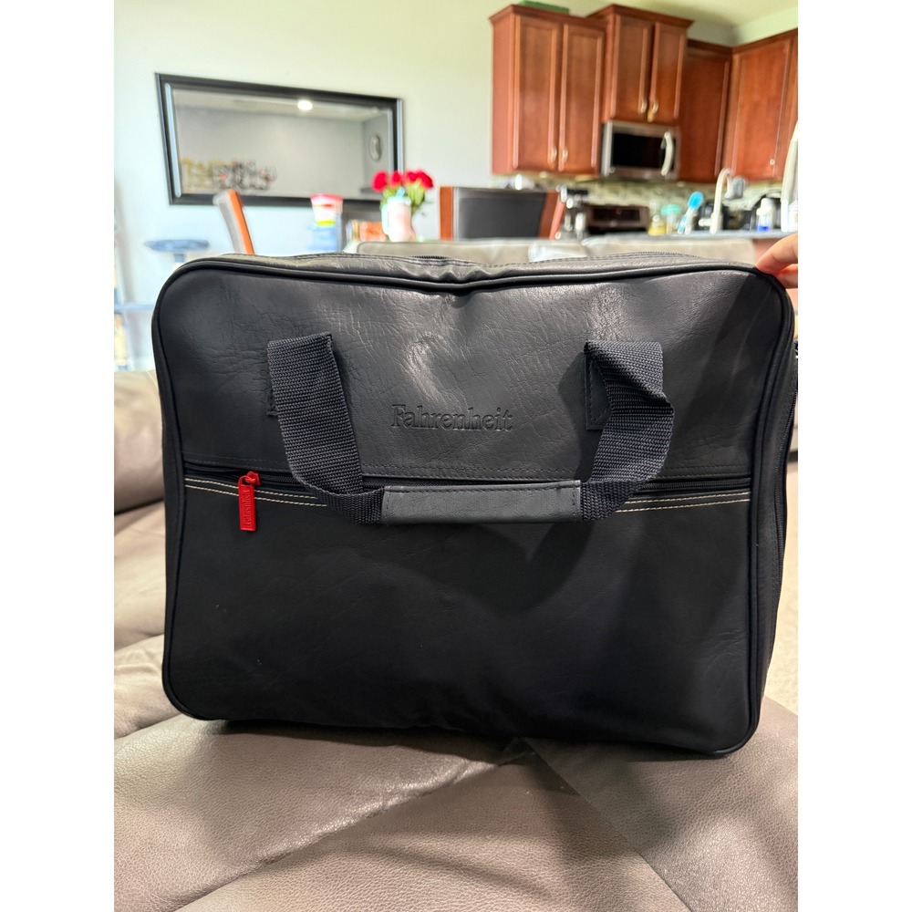 Fahrenheit Black Faux‎ Leather Laptop Briefcase Business Travel Bag Organizer